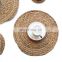 i@home dining woven rattan placemats round coasters grass for kitchen wholesale natural
