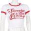 Hot Wholesale Women's Ladies Sexy Skinny Printed Long-sleeved Knitted Bottoming Crop Top