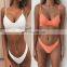2019 New Summer Sexy Hard Cup Bra Padded Push Up Bikini Set Swimming Suit for Women Swimwear White Orange Swimsuit String Bikini