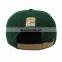Suede and cotton fabric contrast color custom snapback caps