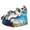 Blue Wave Dolphin Inflatable Water Slide Bouncer Large 4 Lanes Heavy Duty Inflatable Water Slides For Sale