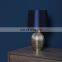 bucket shape unique silver embossed surface small dark blue nightstand lamps ceramic in bulk