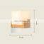 Modern Creative Square LED Wall Lamp Simple Wood Art Bedroom Bedside Lamp