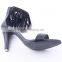 Latest fashion girls fancy tassel high heel back zipper ankle sandals for girls