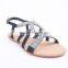 Rhinestone decoration upper china import wholesale fancy flat sandals women