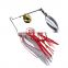 Metal 17g Rotating Sequined Bearded Double Blades Spoon Fishing lures Noisy Jigging Spinner Buzz Baits Silicone Skirts