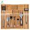 Bamboo Silverware Drawer Organizer Kitchen Expandable Utensil Holder -Adjustable Cutlery Tray with Divider