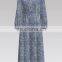 Super Comfortable Blue Leaf Polyester Printed Fabric with Stretch for Blouses
