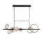 Modern Nordic Glass Bubble Chandelier Black Long Indoor Pendant Light Art Decor Bar Kitchen Living Room Restaurant Pendant Lamps