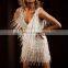 2022 New Party Wear Sleeveless V-Neck Bodycon Dress Fringe Tassel Dresses