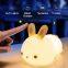 Cute Bunny Baby woodland Rabbit LED Night Lights Kids Lamp 7 Colors Animal Silicone Lights for Children Bedroom Decoration Gifts