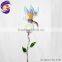 metal glow in dark crow stick for garden decoration