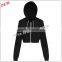 sexy women loose crop top hoody plain wholesale sport crop pullover hoodie