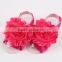 Fashion Solid Color Baby Foot Flower Baby Shabby Chic Flower Barefoot Sandal WH-1275