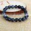 Gemstone snow flake round beads bracelet jewelry