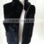 Fashion Women 2015 Fur Gilet/Rabbit Winter Fur Vest /black rabbit fur vest