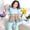 Wholesale children boutique clothing sets girls home-stay dress and ruffle pants clothing set persnickety remake girls boutique