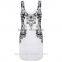 Latest fashion design formal patterns OEM elegant slim white black patterns printed women bodycon dress