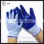 Wholesale white nylon thirteen needle woven nylon core yarn disposable nitrile coated gloves