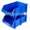 Small blue plastic compartment boxes