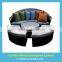 Wicker Outdoor LOUNGE Patio Furniture Round Bed Daybed Set + Retractable Canopy