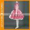 PGWC2536 Classic satin fuchsia red ruffles bow sweet lolita dress