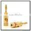 Speaker Banana Plugs 24K Gold Plated Audio Jack Connector Open Screw