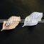 Wedding Silver Gold Plated Leaf Brooches Big Imitation Pearl Brooch Pins for Women Jewelry Gift