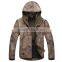 custom woman OEM camo hooded softshell jacket