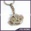 Customized creative design shiny nickle engraved text keychain rings