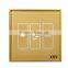 3 function wall touch switch light control switch door bell