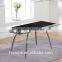 L808C Contemporary Circular Glass Chrome Metal Extending Dining Table Home Patio