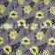 yellow flower print nylon stock fabric