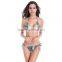 Sexy fashion Swimsuit low waist Green snake-grain Beach bikini set plus size 4XL