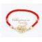 Bangkok hot sale red rope with gold zircon accessories fashion jewellery for women