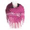 fashion solid soft Tassel Chunky Knit Cowl Infinity Scarf,crochet wave knit scarf,acrylic Cable wave knit scarf
