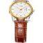 WEIDE 3 Atm Water Resistant Stainless Steel Watches Leather Wrist Straps Gold Men Watch