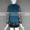 Knitted shawl rabbit fur shawl for ladies poncho with tassel