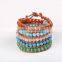 the sea blue pink crystal bracelet fashion Agate beads charm bracelet women jewelry 5 coil winding leather bracelet bangles
