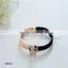 Alloy electroplating diamond rope bracelet black bear leather bangle