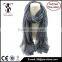 Blended material high quality animal print soft feel spring scarf with flocking