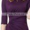 2015 purple evening dress for woman wear fashion modeling apparel / Short sleeve evening dress with ball gown prom dresses                        
                                                Quality Choice