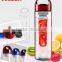 BPA Free 600ml Travel sports water bottle fruit plastic water bottle infuser