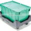 high quality range of attached lid containers/nest euro food plastic storage bin