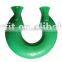 Plastic U Shape colors Hot Water Bottle With Blue Dots Cover-The Neck Treatment