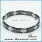 Black energy stones custom silver unisex health full magnetic bracelet