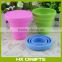Silicone rubber foldable reusable travel mug portable cup , colours drinking folding cup