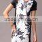 Pretty Steps 2016 lady Summer Casual short sleeve dress New design Summer Fashion Dress leaves print woman dress
