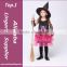 2015 Top Sell kids cosplay witch costume+ Magical Hat European Style Witch Cosplay Clothes Girls Dresses Size 95-135cm