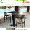 YH-8203 Outdoor rattan wicker patio bar set high leg chair and table